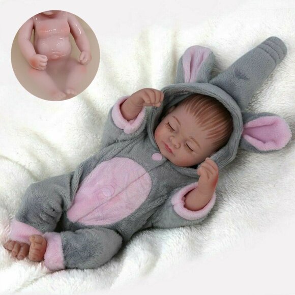 Realistic Newborn Reborn Baby Dolls Lifelike Full Body Vinyl Silicone Girl Doll - Picture 1 of 5